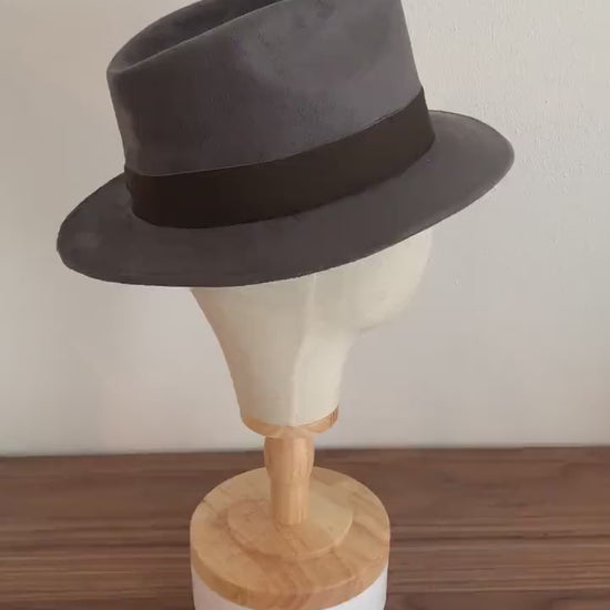 Narrow Brim Fedora | Short Brim Hat Women Men | Trilby Hat For Women Men | Fedora Hat | Vintage Hat | GINSTER