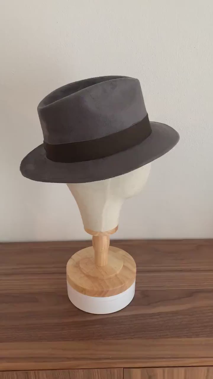 Narrow Brim Fedora | Short Brim Hat Women Men | Trilby Hat For Women Men | Fedora Hat | Vintage Hat | GINSTER