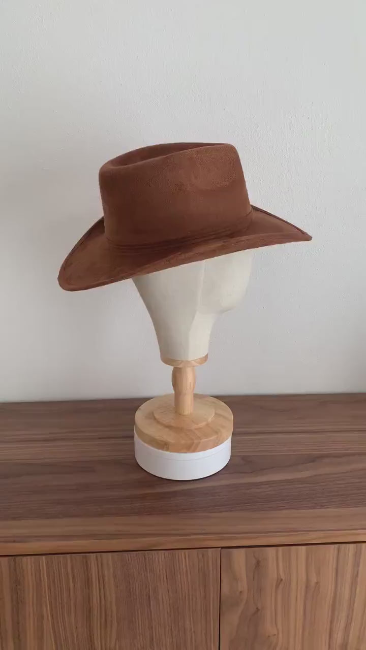 Wide Brim Fedora | Bent Brim Hat Women Men | Fedora Hat | Cowboy Hat | STRELITZIEN