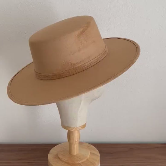 Wide Brim Boater Hat | Wide Brim Fedora | Wide Brim Hat Women | Hat For Women | Fedora Hat | Suede Hat | DALIA