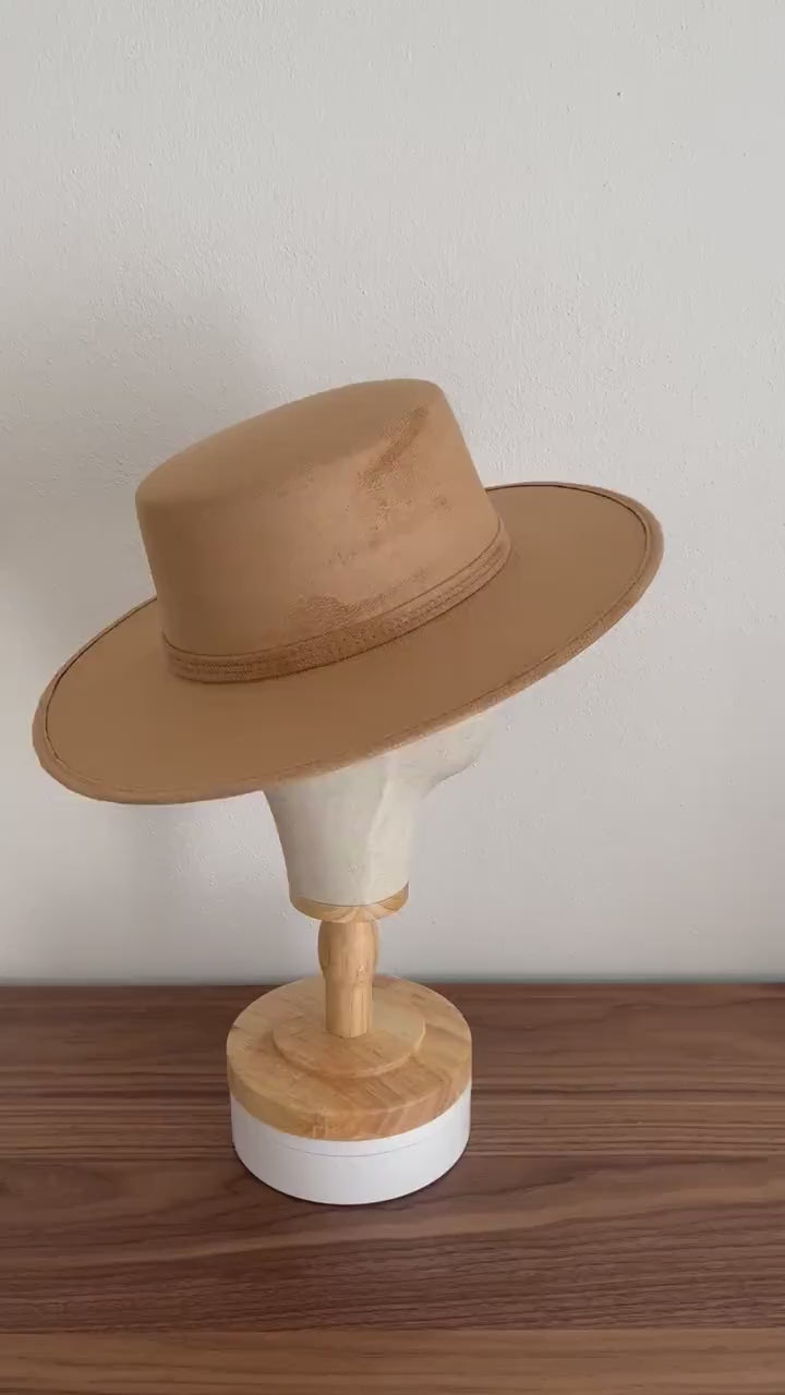 Wide Brim Boater Hat | Wide Brim Fedora | Wide Brim Hat Women | Hat For Women | Fedora Hat | Suede Hat | DALIA