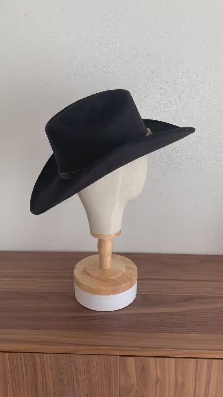 Cowboy Hat | Hat For Women Men | Fedora Western Hat | Vegan Suede Hat | SANTINI