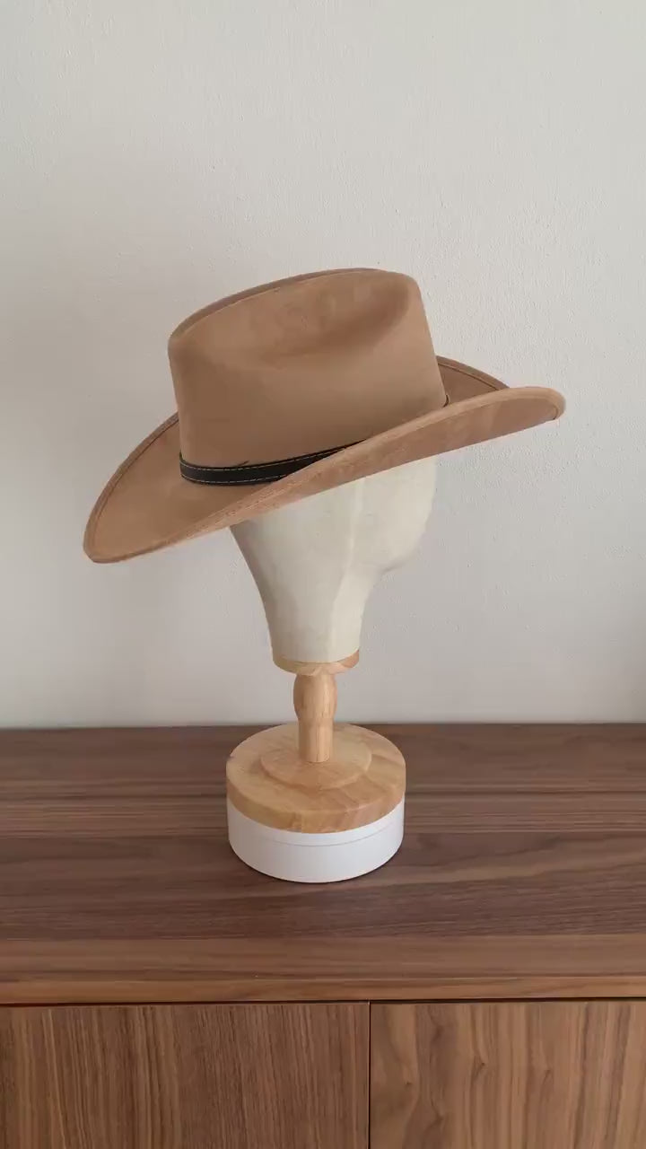 Cowboy Hat | Hat For Women Men | Fedora Western Hat | Vegan Suede Hat | SANTINI