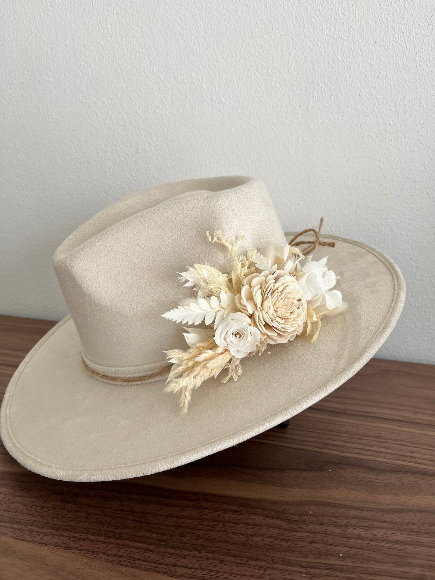 Dried Flowers Fedora | Wide Brim Fedora | Wide Brim Hat Women Men | Hat For Women Men | Fedora Hat | Hat Flowers | LILY