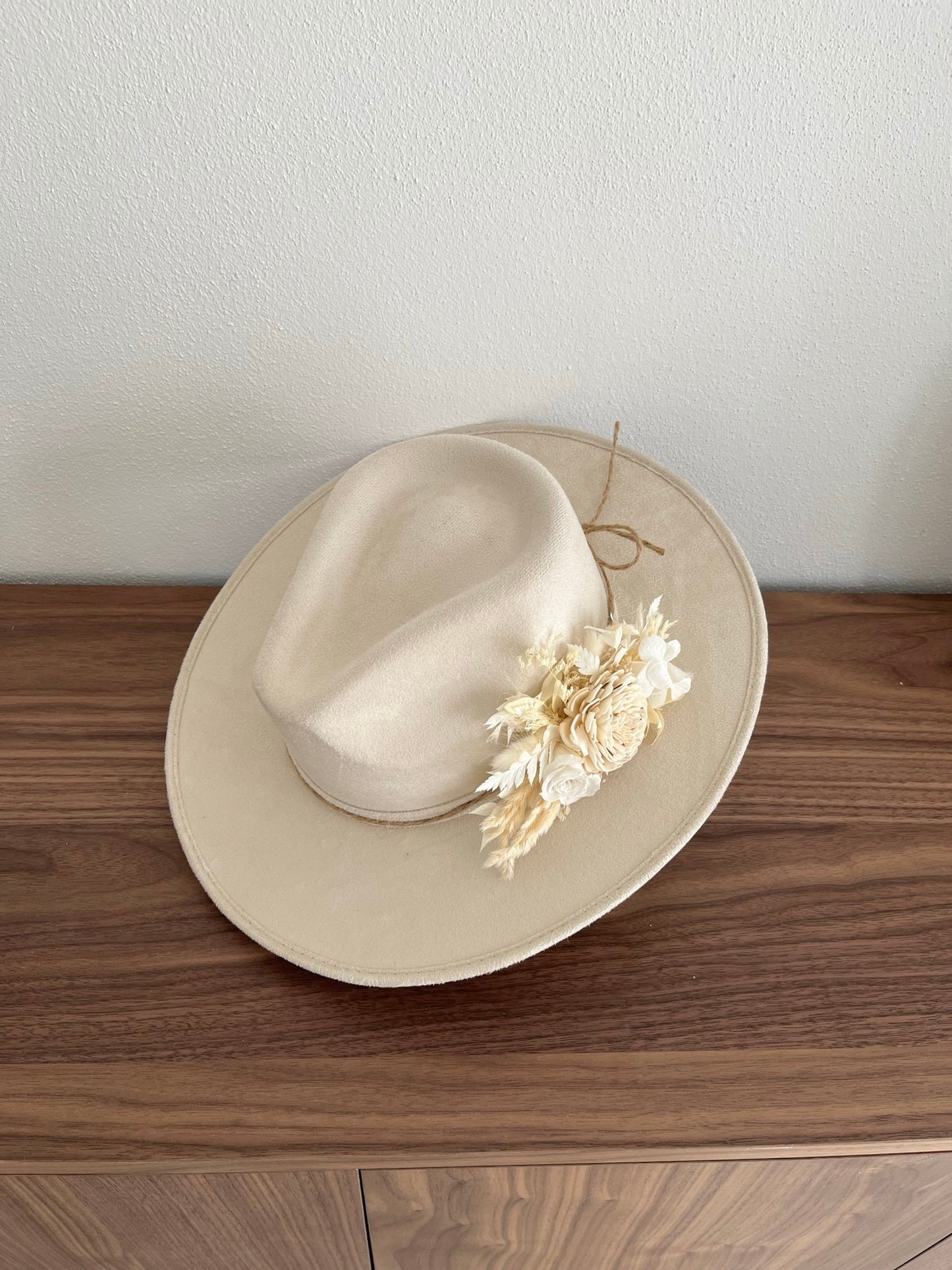 Dried Flowers Fedora | Wide Brim Fedora | Wide Brim Hat Women Men | Hat For Women Men | Fedora Hat | Hat Flowers | LILY